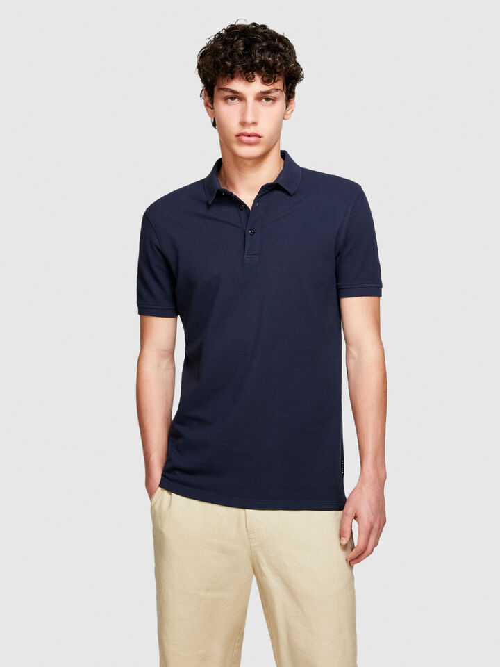 Slim fit polo - men's polos - Dark Blue | Sisley image number 4